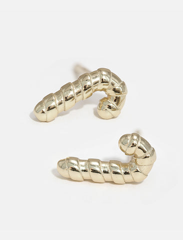 Image Title Candy Cane Holiday Festive Christmas Earrings in Sterling Silver by AAPI Celebrity Jewelry Designer Sonia Hou