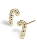 Image Title Candy Cane Holiday Festive Christmas Earrings in Sterling Silver by AAPI Celebrity Jewelry Designer Sonia Hou