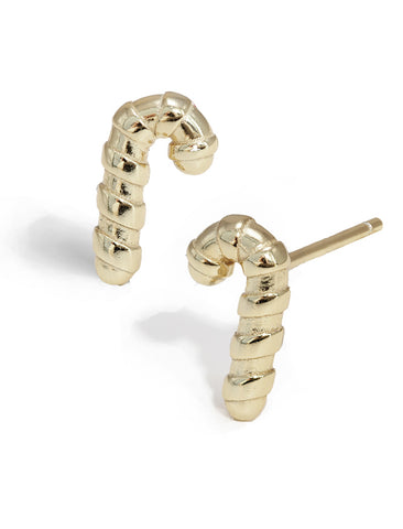 Image Title Candy Cane Holiday Festive Christmas Earrings in Sterling Silver by AAPI Celebrity Jewelry Designer Sonia Hou