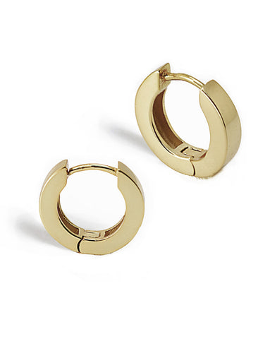Image Title ESSENTIAL 18K Gold Over Sterling Silver Small Huggies Earrings
