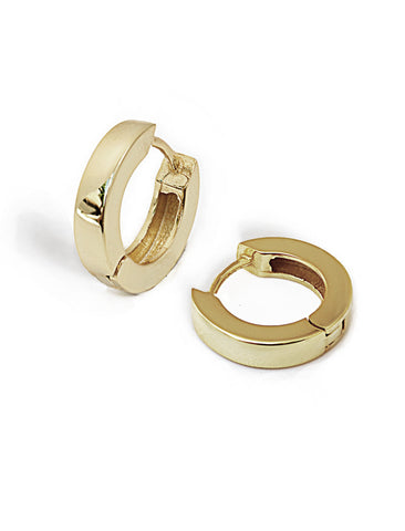 Image Title ESSENTIAL 18K Gold Over Sterling Silver Small Huggies Earrings