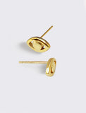 Image Title Tiny dainty small minimalist inclusive Evil Eye Stud Earrings, inspired by Greek culture, in 18K Gold Vermeil With Sterling Silver base by Sonia Hou, a celebrity AAPI Chinese demi-fine fashion costume jewelry designer