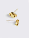 Image Title Tiny dainty small minimalist inclusive Evil Eye Stud Earrings, inspired by Greek culture, in 18K Gold Vermeil With Sterling Silver base by Sonia Hou, a celebrity AAPI Chinese demi-fine fashion costume jewelry designer