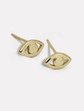 EVIL EYE 18K GOLD OVER STERLING SILVER EARRINGS