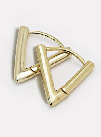 Image Title ACHIEVE TRIANGLE GEOMETRIC HUGGIE EARRINGS in Sterling Silver by Sonia Hou Jewelry