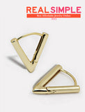 Image Title ACHIEVE TRIANGLE GEOMETRIC HUGGIE EARRINGS in Sterling Silver by Sonia Hou Jewelry