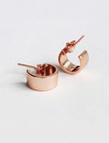 Image Title BOSS 18K ROSE GOLD VERMEIL OVER STERLING SILVER MINIMALIST CHUBBY MINI SMALL ROUND HOOP EARRINGS by Sonia Hou Jewelry