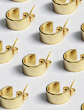 Image Title Minimalist dainty small thick bold everyday BOSS 925 Sterling Silver Chubby Mini Huggie Hoop Earrings by Sonia Hou, a celebrity Chinese AAPI demi-fine fashion costume jewelry designer