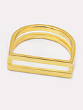 Image Title C.E.O. BOLD THICK GEOMETRIC RECTANGULAR RING IN 18K GOLD VERMEIL OVER STERLING SILVER BY SONIA HOU JEWELRY