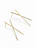 Image Title Asian Inspired Chopsticks Minimalist Long Thin Dangle Earrings in Sterling Silver by Sonia Hou, a celebrity AAPI demi-fine jewelry designer