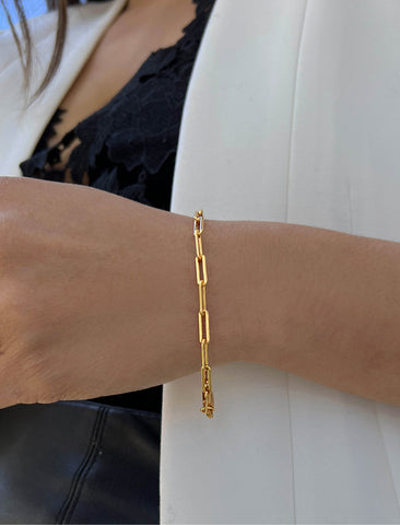 ESSENTIAL Paperclip Link Chain Bracelet | 18K Gold Over Sterling Silver