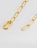 Image Title Essential Minimalist Large Thick Chunky Link Chain Paperclip Mid Length Choker Layering Statement Necklace in 18K Gold Vermeil With Sterling Silver base by Sonia Hou, a celebrity Chinese AAPI demi-fine jewelry designer
