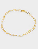 Image Title Essential Minimalist Large Thick Chunky Link Chain Paperclip Mid Length Choker Layering Statement Necklace in 18K Gold Vermeil With Sterling Silver base by Sonia Hou, a celebrity Chinese AAPI demi-fine jewelry designer