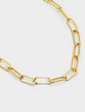 Image Title Essential Minimalist Large Thick Chunky Link Chain Paperclip Mid Length Choker Layering Statement Necklace in 18K Gold Vermeil With Sterling Silver base by Sonia Hou, a celebrity Chinese AAPI demi-fine jewelry designer