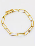 Image Title Essential Minimalist Large Bold Thick Chunky Link Chain Paperclip Layering Stacking Statement Bracelet in 18K Gold Vermeil With Sterling Silver base by Sonia Hou, a celebrity Chinese AAPI demi-fine jewelry designer