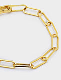 Image Title Essential Minimalist Large Bold Thick Chunky Link Chain Paperclip Layering Stacking Statement Bracelet in 18K Gold Vermeil With Sterling Silver base by Sonia Hou, a celebrity Chinese AAPI demi-fine jewelry designer