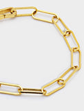 Image Title Essential Minimalist Large Bold Thick Chunky Link Chain Paperclip Layering Stacking Statement Bracelet in 18K Gold Vermeil With Sterling Silver base by Sonia Hou, a celebrity Chinese AAPI demi-fine jewelry designer