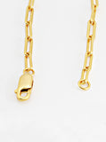 Image Title Essential Minimalist Bold Thick Chunky Link Chain Paperclip Layering Stacking Statement Rectangular Bracelet in 18K Gold Vermeil With Sterling Silver base by Sonia Hou, a celebrity Chinese AAPI demi-fine jewelry designer