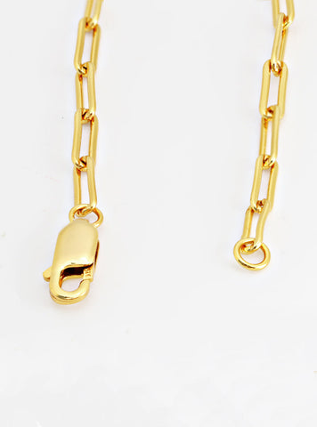 Image Title Essential Minimalist Bold Thick Chunky Link Chain Paperclip Layering Stacking Statement Rectangular Bracelet in 18K Gold Vermeil With Sterling Silver base by Sonia Hou, a celebrity Chinese AAPI demi-fine jewelry designer