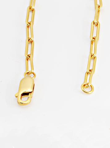 Image Title Essential Minimalist Bold Thick Chunky Link Chain Paperclip Layering Stacking Statement Rectangular Bracelet in 18K Gold Vermeil With Sterling Silver base by Sonia Hou, a celebrity Chinese AAPI demi-fine jewelry designer