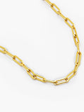 Image Title Essential Minimalist Thick Chunky Link Chain Paperclip Mid Length Choker Layering Statement Necklace in 18K Gold Vermeil With Sterling Silver base by Sonia Hou, a celebrity Chinese AAPI demi-fine jewelry designer