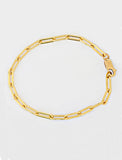 Image Title Essential Minimalist Bold Thick Chunky Link Chain Paperclip Layering Stacking Statement Rectangular Bracelet in 18K Gold Vermeil With Sterling Silver base by Sonia Hou, a celebrity Chinese AAPI demi-fine jewelry designer