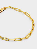 Image Title Essential Minimalist Bold Thick Chunky Link Chain Paperclip Layering Stacking Statement Rectangular Bracelet in 18K Gold Vermeil With Sterling Silver base by Sonia Hou, a celebrity Chinese AAPI demi-fine jewelry designer