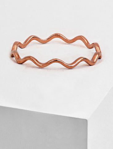 NOODLE Wavy Stacking Ring | 18K Rose Gold Over Sterling Silver