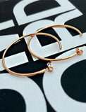 Image Title Big medium large thin round circle PERFECT 50mm or 2 inch hoop stacking lightweight everyday statement earrings in 18K Rose Gold Vermeil With 925 Sterling Silver base by Sonia Hou, a celebrity AAPI Chinese demi-fine jewelry designer