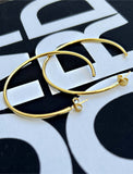 Image Title Big medium large thin round circle PERFECT 50mm or 2 inch hoop stacking lightweight everyday statement earrings in 18K Gold Vermeil With 925 Sterling Silver base by Sonia Hou, a celebrity AAPI Chinese demi-fine jewelry designer