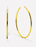 Image Title Big medium large thin round circle PERFECT 50mm or 2 inch hoop stacking lightweight everyday statement earrings in 18K gold vermeil with a 925 Sterling Silver base by Sonia Hou, a celebrity AAPI Chinese demi-fine jewelry designer
