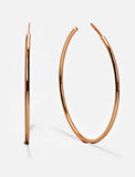 Image Title Big medium large thin round circle PERFECT 50mm or 2 inch hoop stacking lightweight everyday statement earrings in 18K rose gold vermeil with a 925 Sterling Silver base by Sonia Hou, a celebrity AAPI Chinese demi-fine jewelry designer