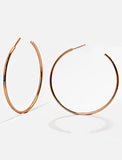 Image Title Big medium large thin round circle PERFECT 50mm or 2 inch hoop stacking lightweight everyday statement earrings in 18K rose gold vermeil with a 925 Sterling Silver base by Sonia Hou, a celebrity AAPI Chinese demi-fine jewelry designer