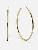 Image Title Big medium large thin round circle PERFECT 50mm or 2 inch hoop stacking lightweight everyday statement earrings in 925 Sterling Silver by Sonia Hou, a celebrity AAPI Chinese demi-fine jewelry designer