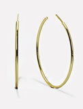 Image Title Big medium large thin round circle PERFECT 50mm or 2 inch hoop stacking lightweight everyday statement earrings in 925 Sterling Silver by Sonia Hou, a celebrity AAPI Chinese demi-fine jewelry designer