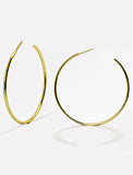 Image Title Big medium large thin round circle PERFECT 50mm or 2 inch hoop stacking lightweight everyday statement earrings in 925 Sterling Silver by Sonia Hou, a celebrity AAPI Chinese demi-fine jewelry designer