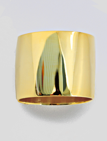 Image Title RICH thick wide bold chunky statement cigar band ring in 18K rose gold, gold vermeil and 925 sterling silver by Sonia Hou, a celebrity AAPI Chinese demi-fine jewelry designer