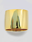 Image Title RICH wide thick bold chunky statement cigar band ring in 18K gold vermeil with 925 sterling silver base by Sonia Hou, a celebrity AAPI Chinese demi-fine jewelry designer