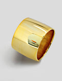Image Title RICH wide thick bold chunky statement cigar band ring in 18k gold vermeil with 925 sterling silver base by Sonia Hou, a celebrity AAPI Chinese demi-fine jewelry designer