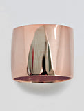 Image Title RICH wide thick bold chunky statement cigar band ring in 18k rose gold vermeil with 925 sterling silver base by Sonia Hou, a celebrity AAPI Chinese demi-fine jewelry designer
