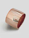 RICH wide thick bold chunky statement cigar band ring in 18K rose gold vermeil with a 925 sterling silver base by Sonia Hou, a celebrity AAPI Chinese demi-fine jewelry designer