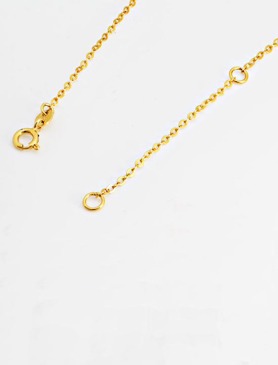 Inclusive Asian inspired thin Rice bead minimalist chain layering stacking necklace in 18K gold vermeil with a 925 sterling silver base by Sonia Hou, a celebrity Chinese AAPI demi-fine jewelry designer