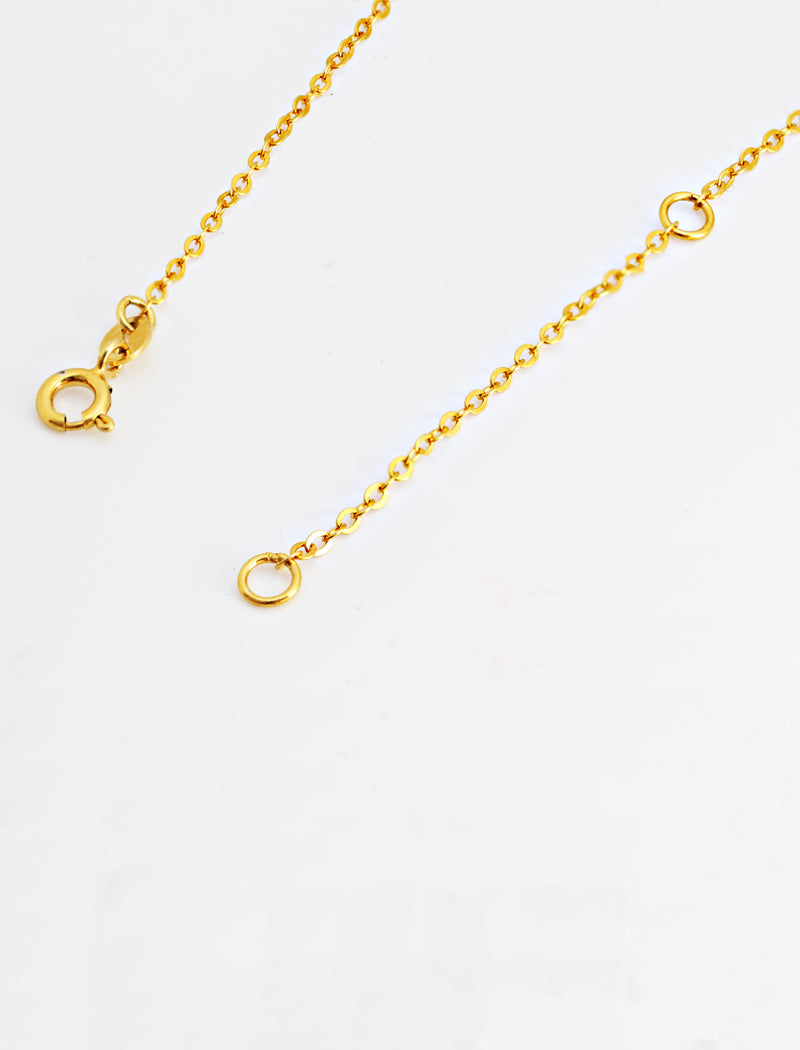 Image Title Inclusive Asian inspired thin Rice bead minimalist chain layering stacking necklace in 18K gold vermeil with sterling silver base by Sonia Hou, a celebrity Chinese AAPI demi-fine jewelry designer