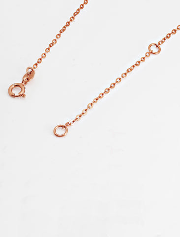 Image Title Inclusive Asian Inspired Thin Rice Bead Minimalist Chain Layering Stacking Necklace in 18K Rose Gold Vermeil With Sterling Silver base by Sonia Hou, a celebrity AAPI Chinese demi-fine jewelry designer