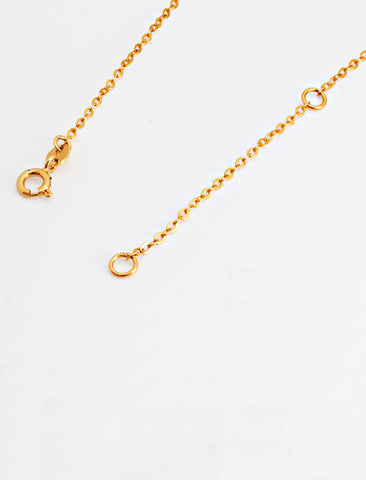 Image Title Inclusive Asian inspired thin Rice bead minimalist chain layering stacking necklace in 18K rose gold vermeil with a 925 sterling silver base by Sonia Hou, a celebrity Chinese AAPI demi-fine jewelry designer