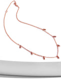 Image Title Inclusive Asian inspired thin Rice bead minimalist chain layering stacking necklace in 18K rose gold vermeil with sterling silver base by Sonia Hou, a celebrity Chinese AAPI demi-fine jewelry designer