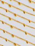 Image Title Inclusive Asian inspired thin Rice bead minimalist chain layering stacking necklace in 18K gold vermeil with sterling silver base by Sonia Hou, a celebrity Chinese AAPI demi-fine jewelry designer