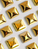 Image Title Inclusive, minimalist SQAURE stud small chunky bold thick statement earrings in 18K Gold Vermeil with 925 Sterling Silver base by Sonia Hou, a celebrity AAPI Chinese demi-fine jewelry designer