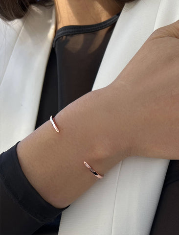 SUCCESS 2-Way Cuff Bracelet | 18K Rose Gold Over Sterling Silver