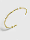 Image Title Adjustable minimalist simple Success Thin Cuff Chunky Bold Layering Stacking Statement 2 Way convertible Bangle Cuff Open Bracelet in 925 sterling silver by Sonia Hou, a celebrity AAPI Chinese demi-fine fashion costume jewelry designer